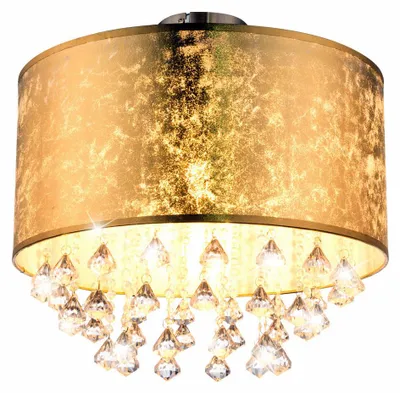Produktbild von Deckenleuchte, Blattgold, Kristalle, 40 cm