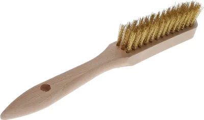 Produktbild von Osborn Drahtbürste 3-reihig - Handdrahtbürste mit Stiel aus Holz - Messingbürste, Messingdraht gerade
