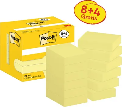 Image de Post-it  653-Y12  Post-it Notes Haftnotizen, 51 x 38 mm, gelb