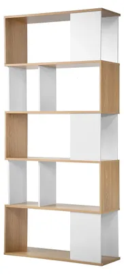 Produktbild von Bücherregal in Weiß und Eiche – B 80 x H 173,5 cm