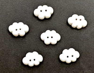 Produktbild von DIY Nähen 6x Knopf Wolke Miniblings Wolkenknöpfe Wölkchen Kinderknöpfe Knopf Set