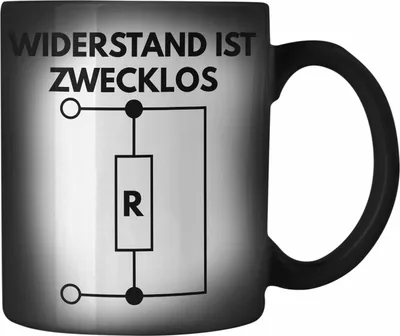 Produktbild von Trendation - Handwerker Elektronen Widerstand Ist Zwecklos Farbwechsel Zauber-Tasse Geschenk Elektriker Geschenkidee Männer Elektro-Meister (Schwarz)