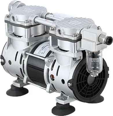Image de Pompe à vide sans huile - 1300H - Double piston, portable, silencieuse, prise UE 220 V, haute pression, pour laboratoire