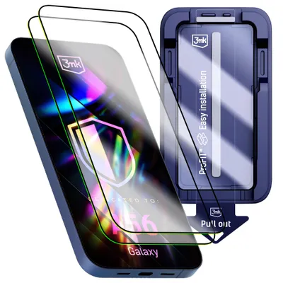 Zdjęcie produktu dla 3mk Hardura 9H Samsung Galaxy A56 Szkło Hartowane 2 Sztuki Aplikator Przezroczyste