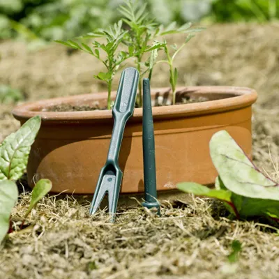 Produktbild von Windhager Pflanzwerkzeug Set 15 cm: Pikierstab und Pikiergabel für Setzlinge