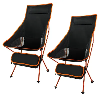 Produktbild von 2er-Pack Faltbare Campingstühle mit Rückenlehne - Leicht und Tragbar für Draußen