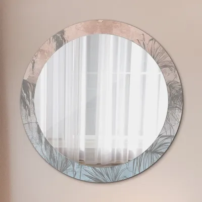 Produktbild von Spiegel - Mirror zum Wandspiegel Schlafzimmer – Schminkspiegel- tropisch Blumen- Ø80cm