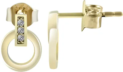 Produktbild von 333/- Gold Ohrstecker mit Zirkoniabesatz, Gelbgold, 8 Karat, rund