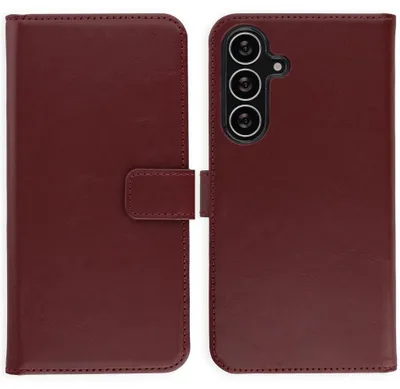 Imagen del producto de Funda de Cuero Auténtico tipo Libro para Samsung Galaxy S25 FE - Burgundy, Imagen generada por IA