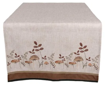 Produktbild von Clayre & Eef Tischläufer 50x140 cm Beige Baumwolle Pilze