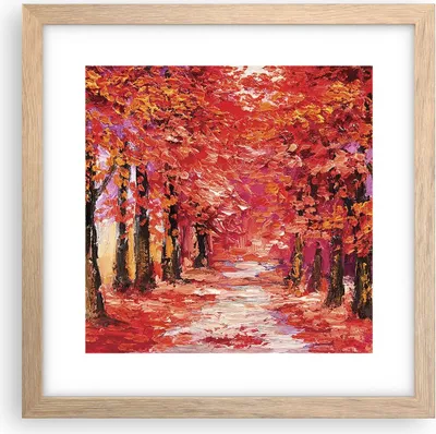 Produktbild von Gerahmtes Poster - Rahmen in heller Eiche - Herbst Park Allee - 30x30 cm - Wand Bild - Wanddeko - Wandbilder - Wandposter - Bilderrahmen - Bilder - Kunstdruck - Wandbild - P2NAC30x30-4292