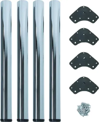 Obrázok produktu pre emuca sada 4 stolových nôh, oceľ CHRÓM výška 710 mm - Ø 60 mm / podpery