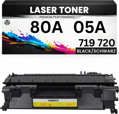 Produktbild von Toner 80A / 05A Cartridge 719 720 für HP Schwarz CE505A CF280A wie Original LaserJet P2035/2030/2050/2055dn/2055x Pro 400 M401/401dn/401dne M401dn