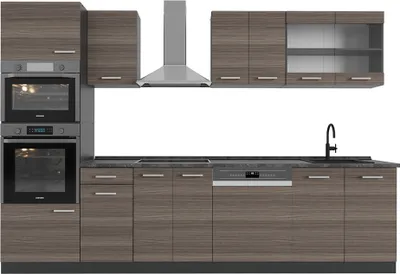 Produktbild von Küchenzeile Vicco R-Line Edelgrau 300 cm mit Hochschrank, AP Anthrazit, Model 53773