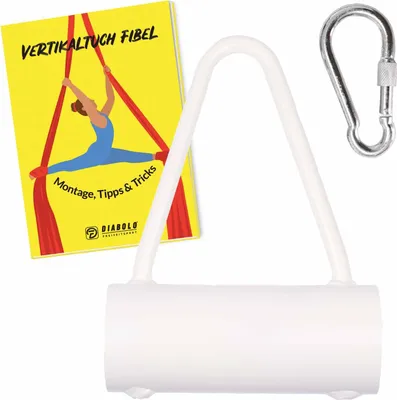 Produktbild von Vertikaltuch Triangel-Aufhängung (weiß) zur Montage mit Karabiner - sehr schwere Ausführung, pulverbeschichteter Stahl,  Germany