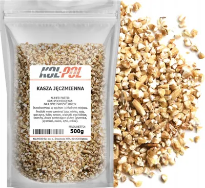 Zdjęcie produktu dla KASZA JĘCZMIENNA 500g Naturalna bogata w błonnik wysoka jakość Kol-Pol