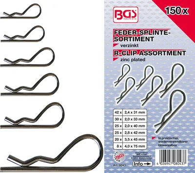 Immagine prodotto di BGS 8043 | Federsplinte-Sortiment | Ø 2,4 - 4,0 mm | 150-tlg.