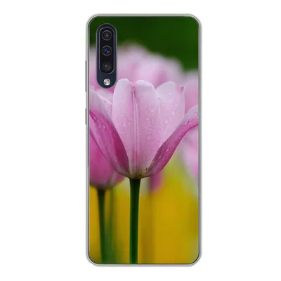 Produktbild von MuchoWow® Handyhülle Schutzhülle Hülle für Samsung Galaxy A50 Blumen - Tulpen - Rosa Silikon Softcase Handy Hülle - Mobiltelefonhülle