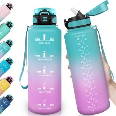 Obrázok produktu pre Fľaša na vodu, 1500 ml, s tesnením zabraňujúcim úniku, opakovane použiteľná, vhodná do školy a na šport