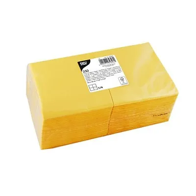 Produktbild von Papstar Servietten, 3-lagig 1/4-Falz 24 cm x 24 cm gelb, 4 x 250 Stück