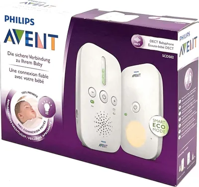 Image de Philips Avent DECT baby monitor SCD502 - Écoute-bébé - DECT - 120 canaux