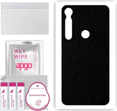 Produktbild von apgo Rückseite Schutzfolie, Skin, kompatibel mit Motorola Moto G8 Plus, Hinten Displayschutzfolie aus Vinylfolie, kratzfest, einfache Montage - Mattschwarz