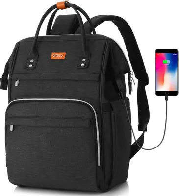 Produktbild von Ergonomischer Laptop-Rucksack für Damen 17,3 Zoll – wasserdicht, diebstahlsicher und perfekt für Schule, Reisen und Arbeit – Schwarz