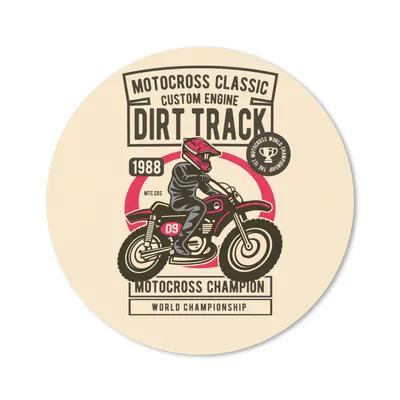 Produktbild von MuchoWow® Mauspad Mousepad Motocross - Zeichnung - Retro 20x20 cm - Mousepads - Maus Mat - Pad - Mausunterlage - Schreibtischmatte