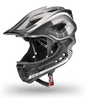 Produktbild von Kinderfahrradhelm Mit Abnehmbarem Kinnteil Rockbros Tt-32Sbtg-M Grösse M – Grau