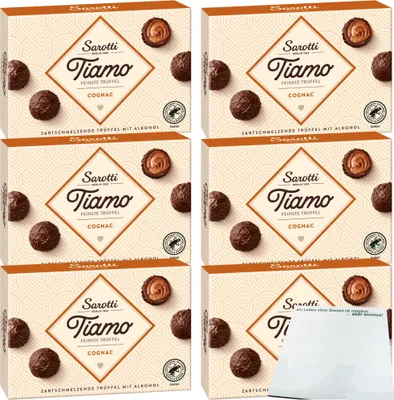 Produktbild von Sarotti Tiamo Cognac Sahne Trüffel 6er Pack (6x125g Packung) + usy Block