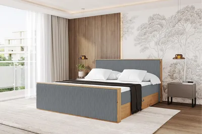 Produktbild von ALTDECOR BOXSPRINGBETT mit 2xBettkasten und Lattenrost, Topper, Boxbett, Polsterbett mit Bettkasten mit Stauraum und Kopftei mit Matratze H4 - LOLLI9-Z 120x200 Dunkelgrau