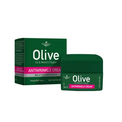 Zdjęcie produktu dla Herbolive przeciwzmarszczkowy krem do twarzy, oliwa z oliwek i pieprz mnicha 50ml