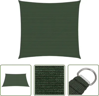 Immagine prodotto di The Living Store Tenda da sole 160 g/m² Verde scuro 2,5x2,5 m HDPE
