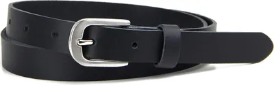 Produktbild von Damen Ledergürtel  GERMANY, 2 cm schmaler Basic Echtleder Gürtel, Schwarz, Größe 80