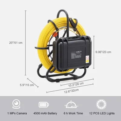Image de Caméra d'inspection de canalisations - Caméra pour tuyaux - Caméra d'inspection des égouts - Caméra de détection de fuites - Endoscope d'inspection