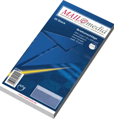Produktbild von 25 Briefumschläge Din lang Kuvert weiss o. F