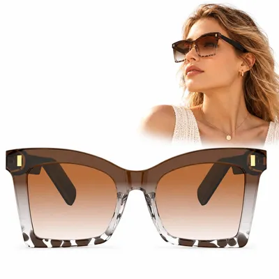 Produktbild von Damen  Bluetooth Sonnenbrille, smarte Audio-Brille mit photochromen UV400 Gläsern, Lautsprecher, Freisprechfunktion, Touch-Steuerung, Blaulichtfilter