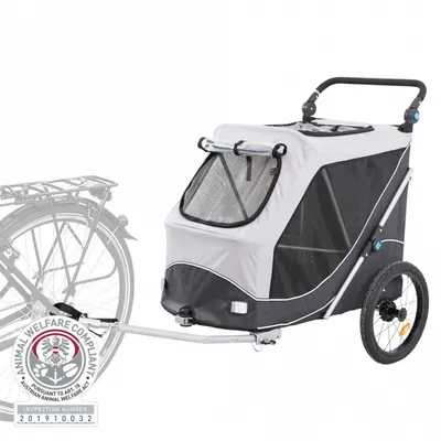 Produktbild von Príves na bicykel Trixie pre psov - sivý/čierny - L