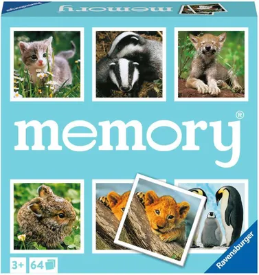 Produktbild von Ravensburger memory® Tierkinder - 20879 - der Spieleklassiker für Tier-Fans, Merkspiel für 2-8 Spieler ab 3 Jahren