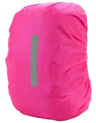 Image de Housse de pluie pour sacs à dos, imperméable, réfléchissante, rose, taille XL (55-65 litres)