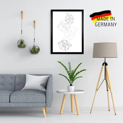 Produktbild von Clamaro Bilderrahmen Holz Schwarz Modern Eckig, Modell COLLAGE, 80x120 cm und nach Maß, 30mm Profil, vollümmantelt mit bruchfester Acrylglasscheibe