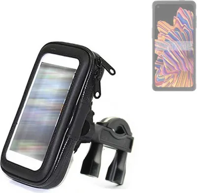Produktbild von K-S-Trade Fahrrad-Halterung kompatibel mit Samsung Galaxy XCover Pro Handy-Halterung Halter Lenkstange Fahrradhalterung Motorrad Bike Mount
