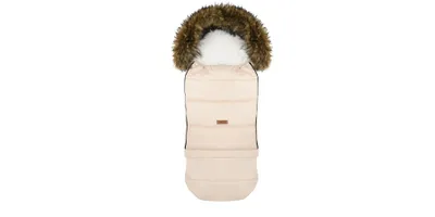 Produktbild von Goldkids - Winter Fußsack für Kinderwagen Babyschale Schlittensack - wasserdicht Baby Fußsack Kuschelsack Winterfußsack 115/85 cm x 50 cm - Creme