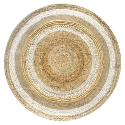 Runder Jute-Teppich, handgewebt, natur, 120 cm