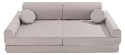 Zdjęcie produktu dla Modułowa sofa Premium z aksamitu, 8 elementów, VELVET, dla dzieci, z pianką OEKO-TEX, do zabawy