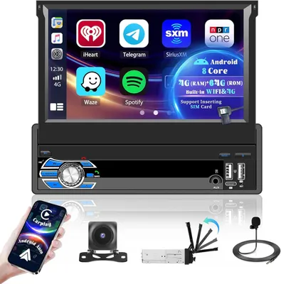 Image de Autoradio - Système audio pour voiture - Lecteur multimédia - Système de navigation - Autoradio Bluetooth - Android 15