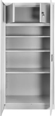 Zdjęcie produktu dla Szafa biurowa metalowa na akta i dokumenty ze skarbczykiem Mega-M J-90 szara 90x40x185cm skręcana