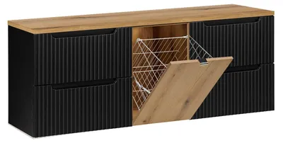 Produktbild von Waschtischunterschrank 160.4cm Riva mit 4 Schubladen, Schwarz
