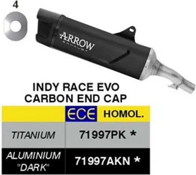 Produktbild von ARROW Indy Race EVO genehmigte schwarze Aluminium Slip-On Auspuffanlage für Honda NC 750 X
