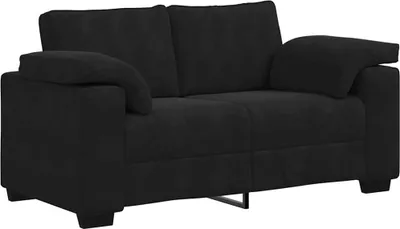 Image de vidaXL Canapé deux places noir 160x77x82 cm Velours